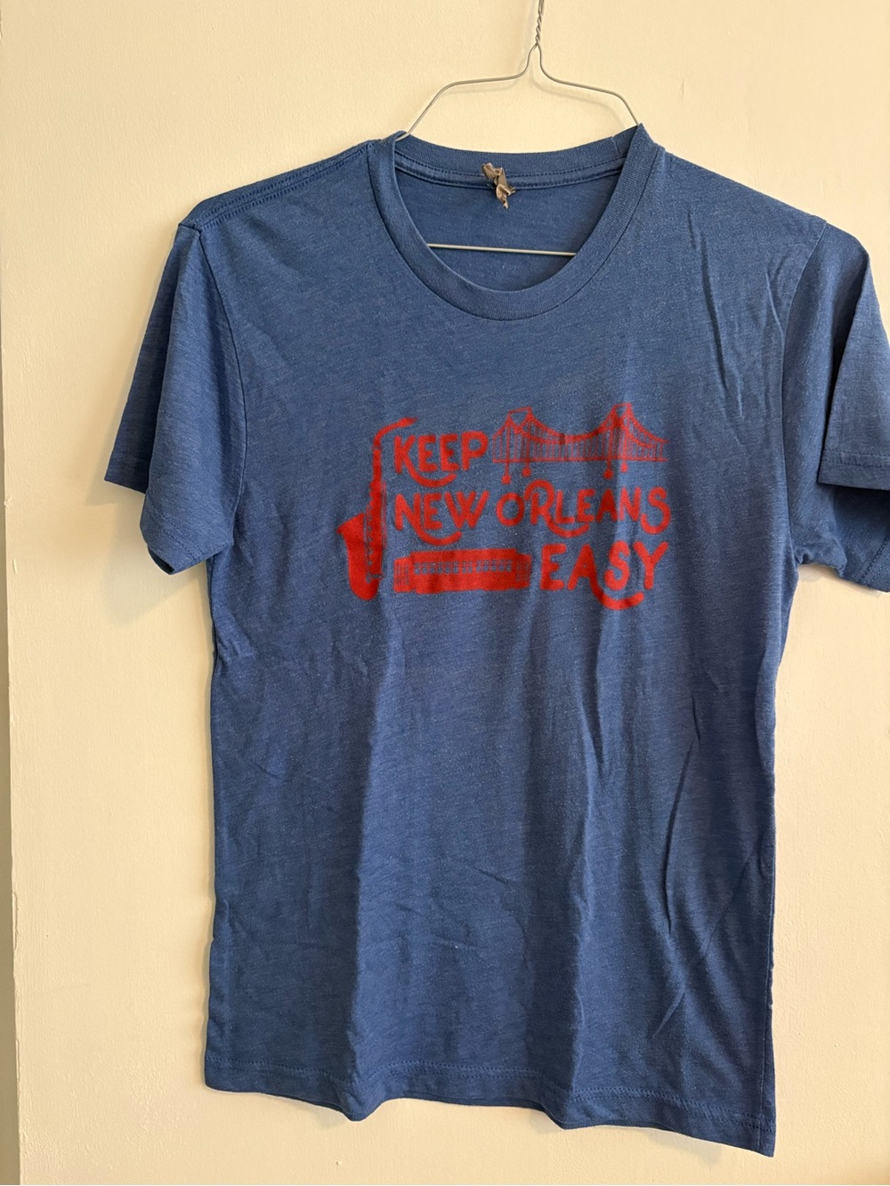 Blue 'Keep New Orleans Easy' Graphic T-Shirt
